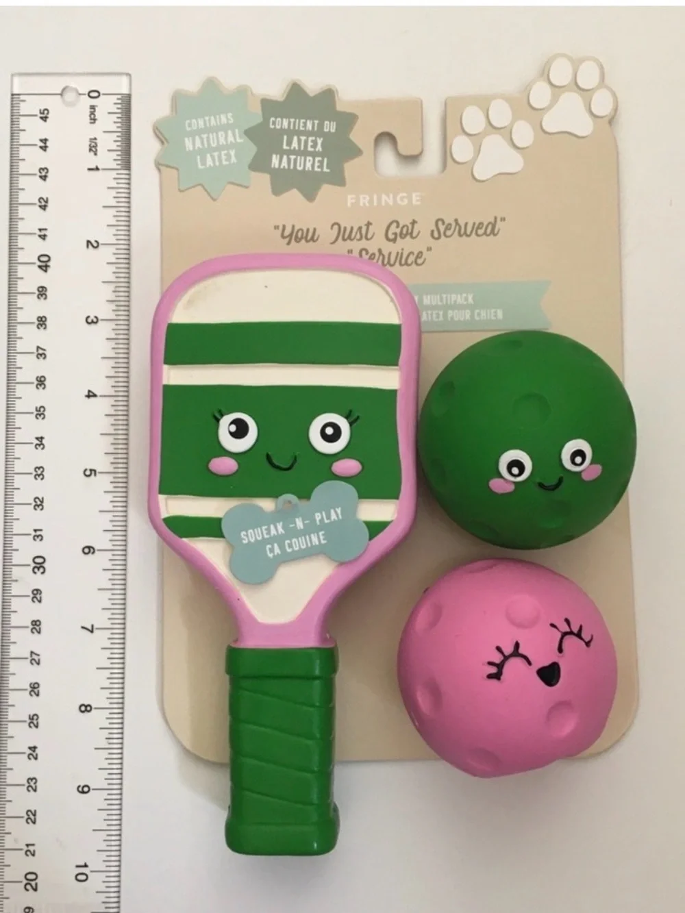 Fringe Studio Green & Pink Squeak Pickleball Paddle and Balls Set
